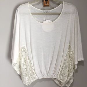 NWT Costa Blanca Top w Lace - Small in Ivory